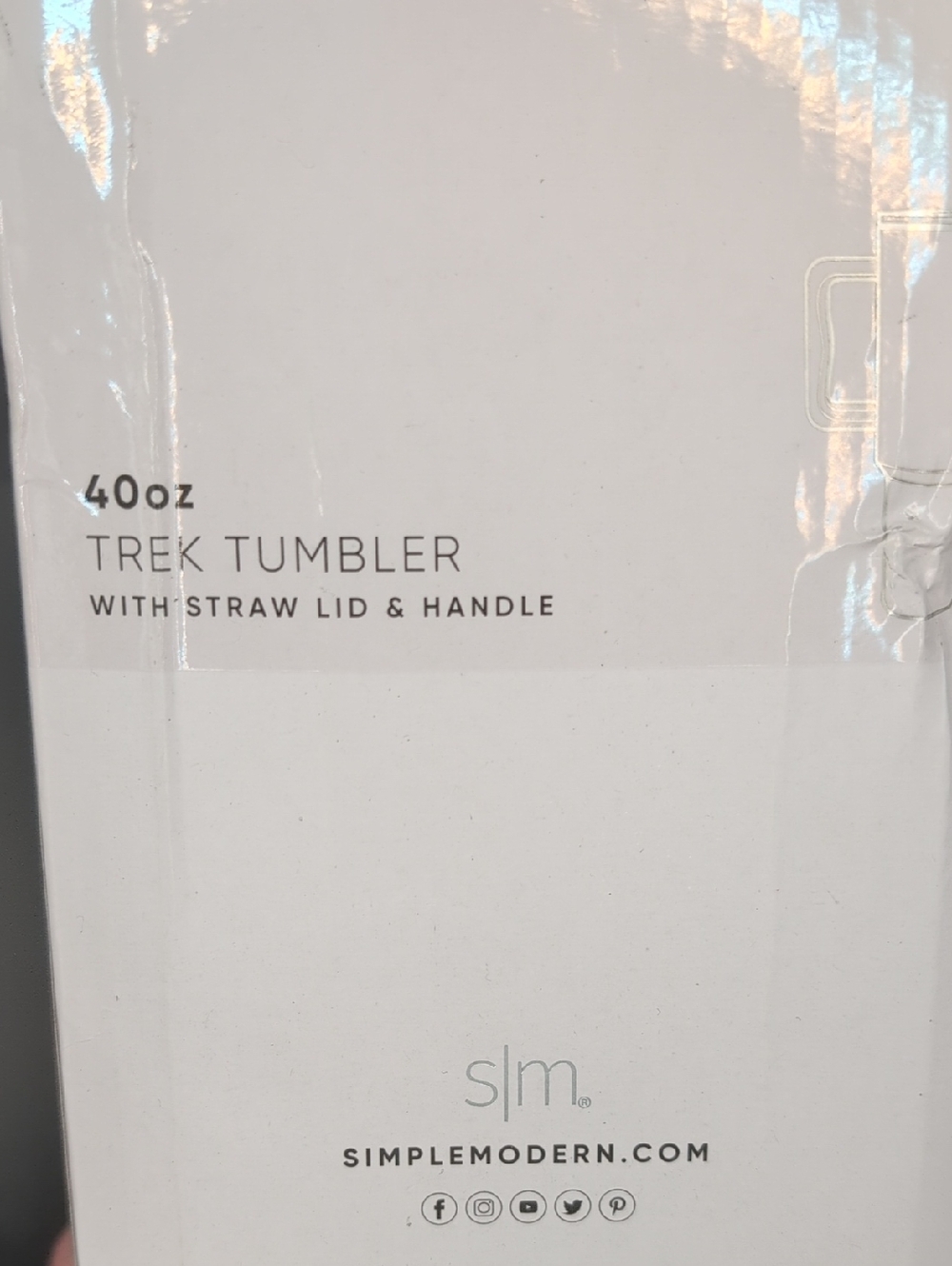 SIMPLE MODERN 40oz Trek Tumbler in White with Pink Bow New in Box - Picture 10 of 11
